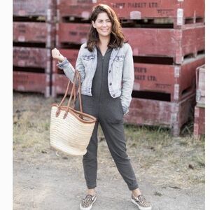 Smash + Tess Hooded Jilly Jogger Romper in Charcoal Grey